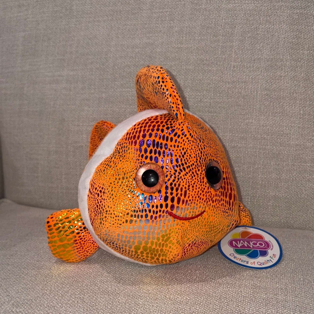 Multicolor Shiny Orange and White Fish Plush